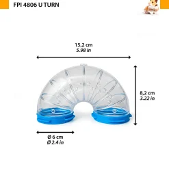 Accessoires pour rongeurs ferplast tube fpi 4806 u turn couleurs multiples hamsters
