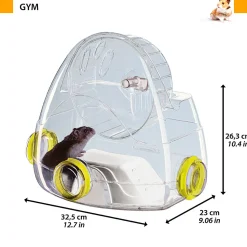 Accessoires rongeurs ferplast gym hamsters roue sport module d’habitation