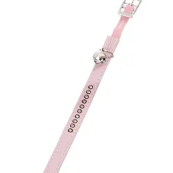 ANIMALLPARADISE - Collier 30 cm x 11 mm, rose clair avec strass et clochette pour chat
