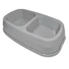 ANIMALLPARADISE - Ecuelle double bol 2 x 200 ml, gris en plastique, pour chat
