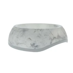 ANIMALLPARADISE - Ecuelle blanche marbré 0.6 litres ø 21 cm pour chat et chien