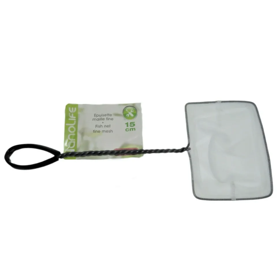 ANIMALLPARADISE - Epuisette filet blanc, maille fine, 15 cm x 13 x 40 cm, aquarium