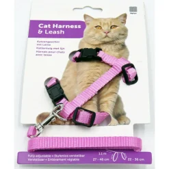 ANIMALLPARADISE - Harnais et laisse de 1,10 mètre couleur rose, pour chat,