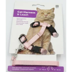 ANIMALLPARADISE - Harnais et laisse de 1,10 mètre rose clair pour chat