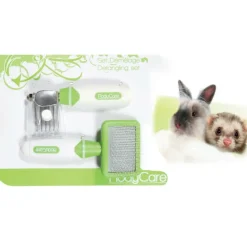 ANIMALLPARADISE - Set démêlage carde douce et démêloir pour lapins, furets, hamsters