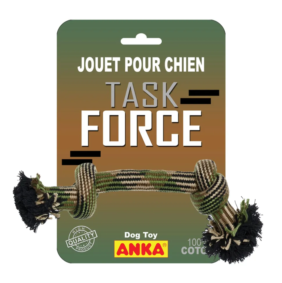 ANKA - Corde 2 nœuds Task force pour chien : medium L33 cm