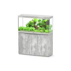 AQUATLANTIS - Aquarium avec meuble LED Splendid 120 gris béton – 120x40x61 cm 294 L