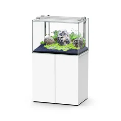 AQUATLANTIS - Aquarium avec meuble Aquascape LED 80 Pro blanc - 80x55x55 cm 242 L