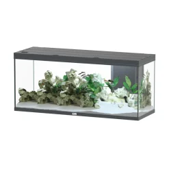 AQUATLANTIS - Aquarium équipé Volga 450 Led 2.0 Gris L. 152.5 P. 52.7 H. 67.4cm