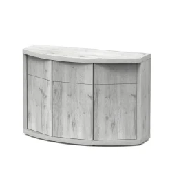 AQUATLANTIS - Meuble Aquarium 3 portes Sublime Horizon Chêne Blanc L120,5xP49xH83cm