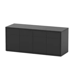 AQUATLANTIS - Meuble d'aquarium avec 4 portes Sublime Noir L.200xP.70xH.83cm