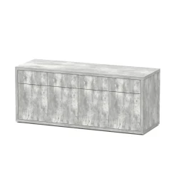 AQUATLANTIS - Meuble d'aquarium avec 4 portes Sublime Béton L.200xP.70xH.83cm