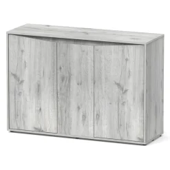 AQUATLANTIS - Meuble pour aquarium Splendid 2 portes Chêne Blanc L.120xP.40xH.83cm