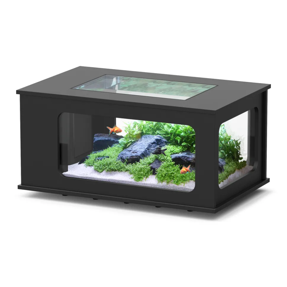 AQUATLANTIS - Table basse Aquarium Mesa Salao équipée Noire L.100x P.63x H.51,5cm