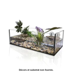 AQUAVIE - Terrarium en verre "Kit Tortue Aqua 90" - L. 90 x P. 35 x H. 30 cm