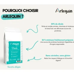 ARLEQUIN ORIGINELLE - Croquette chien sans céréales light arlequin originelle dinde 12 kg