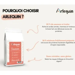 ARLEQUIN ORIGINELLE - Croquette chien sans céréales arlequin originelle saumon truite 2 kg