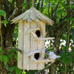 ARTXLIGHT - Nichoir hôtel en bois d'albésia à suspendre 26 x 36 cm