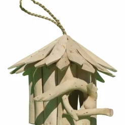 ARTXLIGHT - Nichoir rond en bois d'albésia 20 x 18 cm