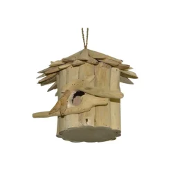 ARTXLIGHT - Nichoir rond en bois d'albésia 23 x 22 cm