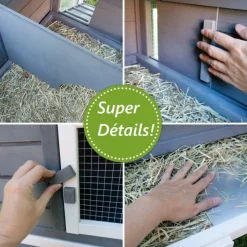 BB LOISIR - Cage clapier enclos lapin extérieur en pour lapins petits animaux 088 maison de rêve 146x50x86cm(lxpxh)