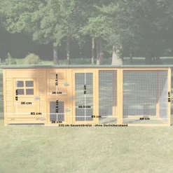 BB LOISIR - Poulailler pour jardin exterieure 5 poules 215 x 80 x 68 cm-modele 149 flexi extra