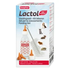 BEAPHAR - Pack Biberon et tétines pour bébés animaux et brosse à nettoyer