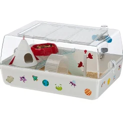 Cage pour hamsters et souris mini duna space pour accessoires et adhésifs inclus