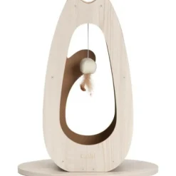 CAT IT - Griffoir pour chat - catit - pixi grand - avec balle en tissu et plume - aspect chene naturel