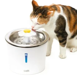 CATIT - Cat it catit abreuvoir fontaine fleur acier inoxydable 3l leds 760 g, blanc