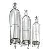 CHEMIN DE CAMPAGNE - Set3 grandes cages à oiseaux décoratives sur pieds fer marron 165cm