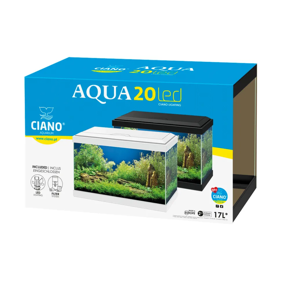 CIANO - Aquarium équipé Aqua 20 noir - 17 litres