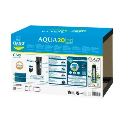 CIANO - Aquarium équipé Aqua 20 noir - 17 litres
