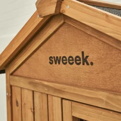 Clapier en bois hotot pour lapin et autres rongeurs. 4 lapins. Cage à lapin avec enclos. Espace intérieur et extérieur. Poulailler