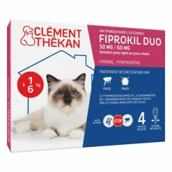 CLEMENT THÉKAN - Fiprokil duo chat 4 kg - clement thekan 4 pipettes
