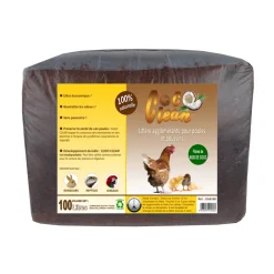 COCO CLEAN - Litière agglomérante coco clean pour poules : 100 litres