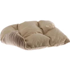 Couchage rembourré lit pour chiens et chats harris 50 lavable, avec coussin, tweed et velours, beige