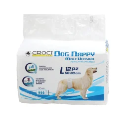 CROCI - Couche ''Bande'' pour chien mâle L 50/60cm - x12