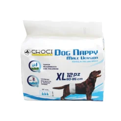 CROCI - Couche ''Bande'' pour chien mâle XL 60/85cm - x12