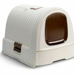 CURVER - Bac à litière pour chats curver 2068962 blanc bronze résine plastique 3,5 x 3,5 x 1 cm