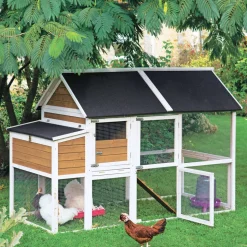 DADU - Poulailler Jucar en bois 4 poules avec pondoir - 213,4x101,6x144,8 cm