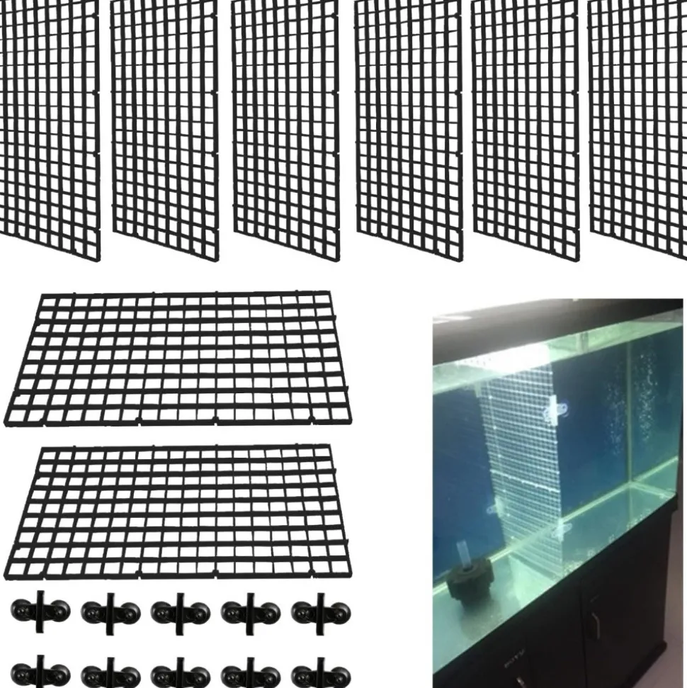 DOWNYPAWS - Accessoires d'aquarium-grille pour aquarium ventouse-8 pièces 30*15cm 10 clips gratuits