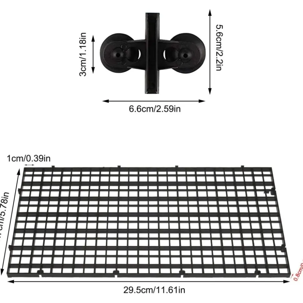 DOWNYPAWS - Accessoires d'aquarium-grille pour aquarium ventouse-8 pièces 30*15cm 10 clips gratuits