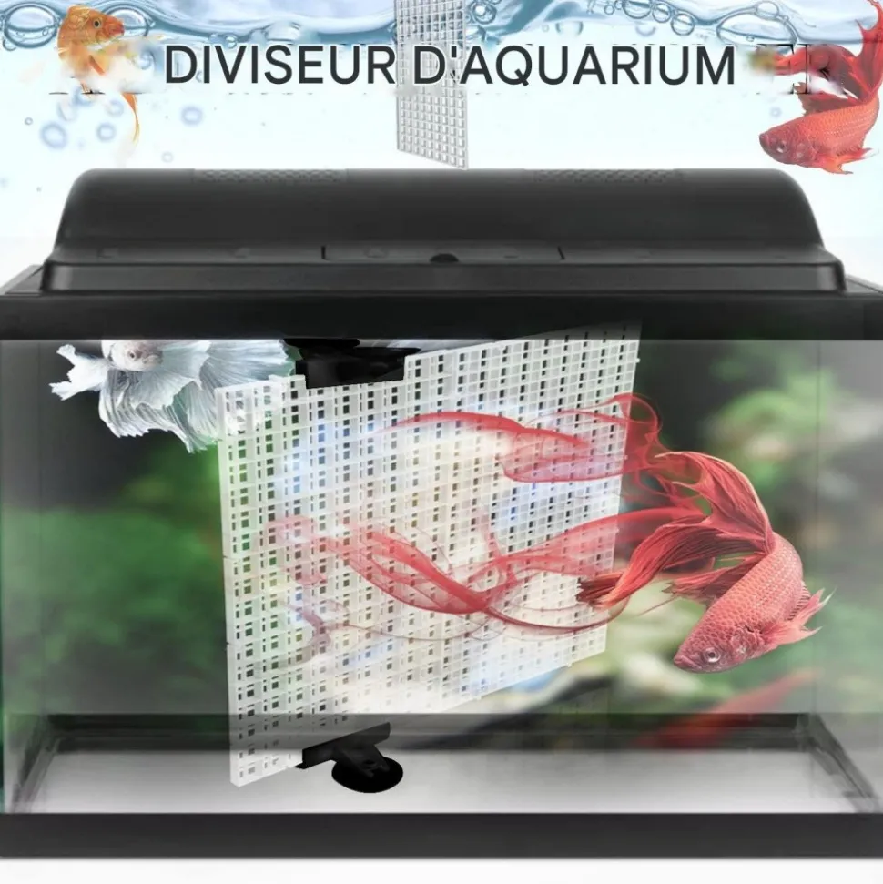 DOWNYPAWS - Accessoires d'aquarium-grille pour aquarium ventouse-8 pièces 30*15cm 10 clips gratuits