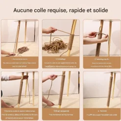 DOWNYPAWS - Arbre à chat corde en coton -corde de chanvre artisanale diy-8 mm 20 m