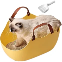 DOWNYPAWS - Bac à litière chat bassin portable