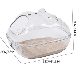 DOWNYPAWS - Bac à litière pour chat pour hamster -13*9*9cm 360° transparent
