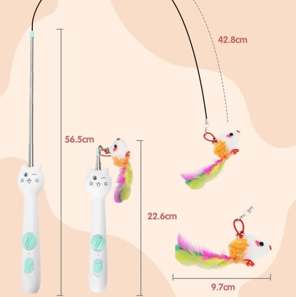 DOWNYPAWS - Baguette rétractable pour chat avec laser