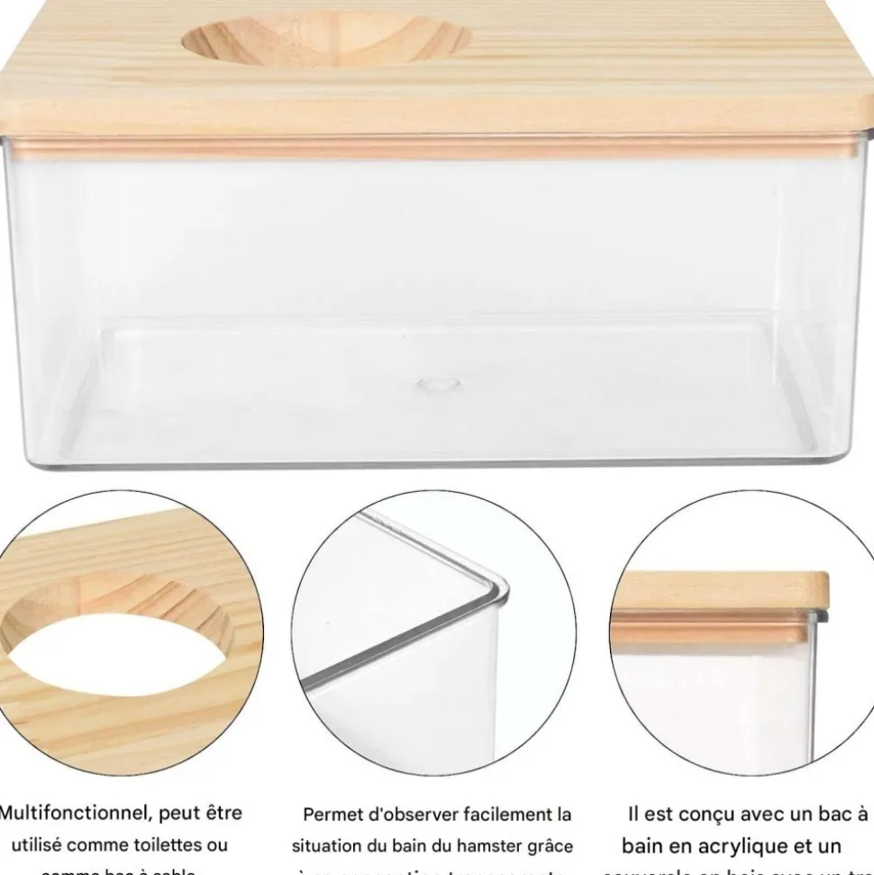 DOWNYPAWS - Bain salle - transparente, grande entrée, sable pour toilette