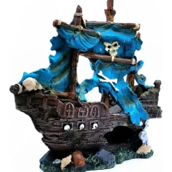 DOWNYPAWS - Bateau pirate décoratif pour aquarium
